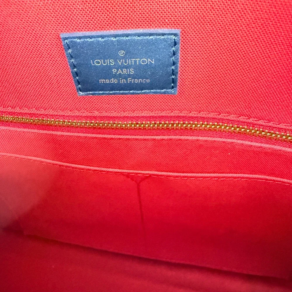 Louis Vuitton Onthego MM Tote Brown Giant Monogram Luxury Work Travel Bag Auth